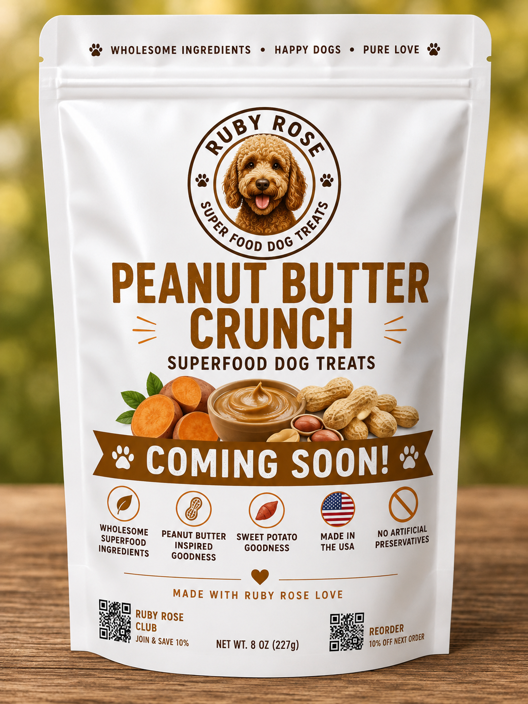 Peanut Butter Crunch Superfood Dog Treats - Coming Soon